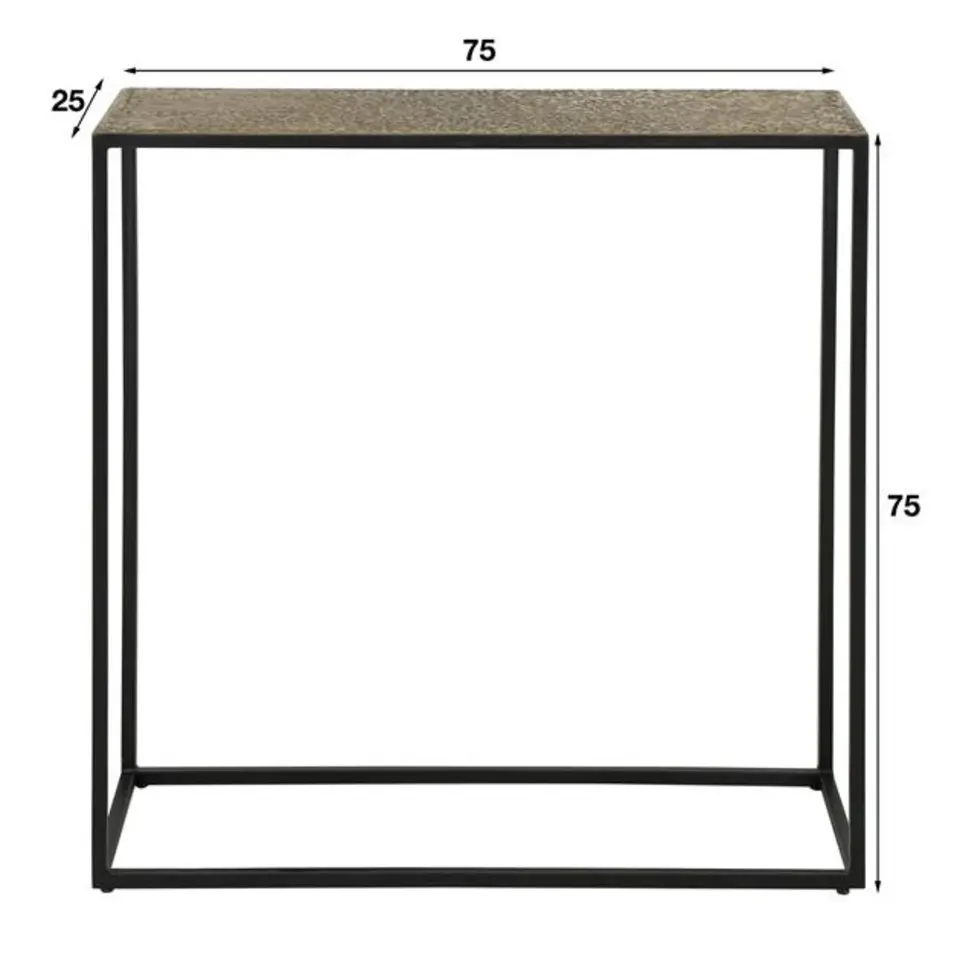 Industriële sidetable Lizzy metallic brons - 25x75x75 cm - Brons - Bronskleurig