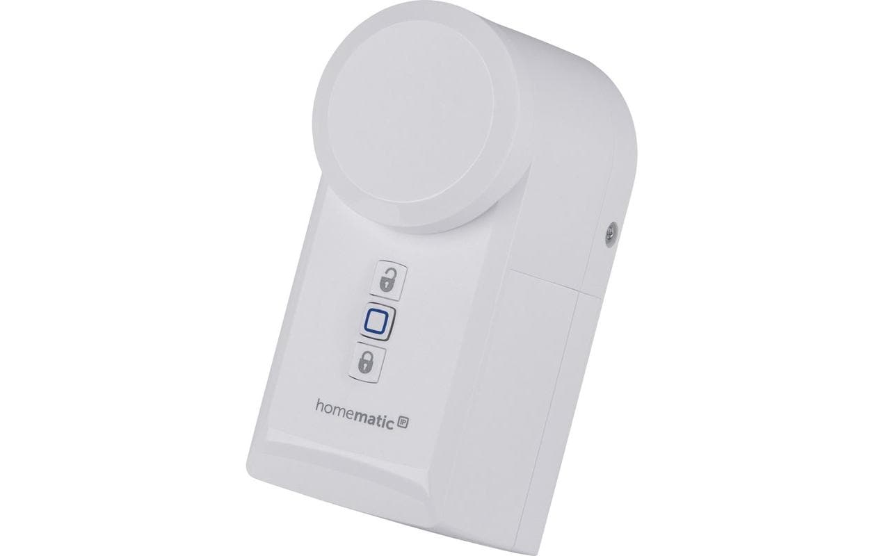 Smart Home Funk-Türschlossantrieb HmIP-DLD - Weiss<br>Komfortable & Flexible Zutrittssteuerung – für Euro-Zylinder / mit optionalem Adapter auch für CH und KABA-Zylinder – HmIP-DLD