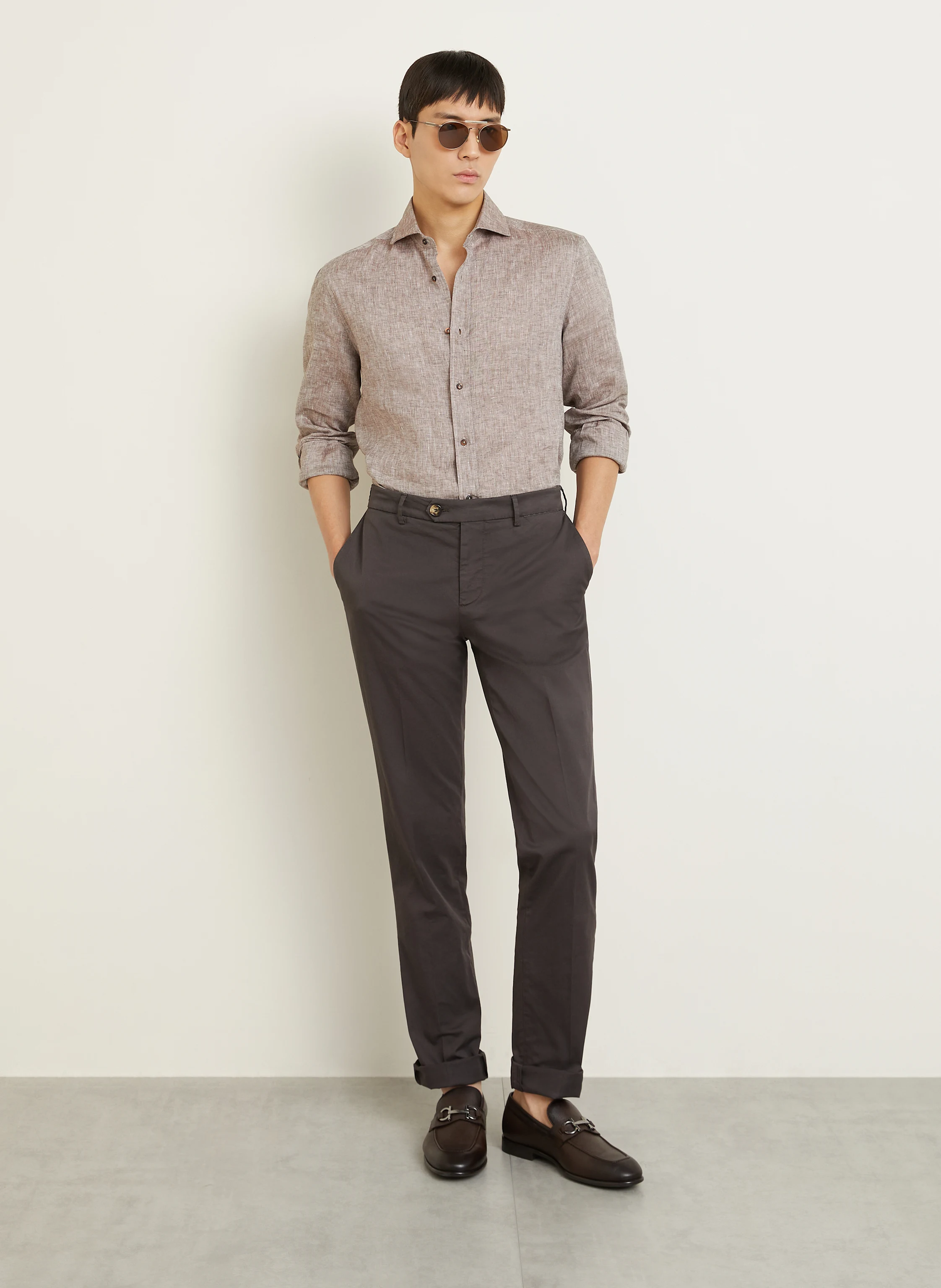 BRUNELLO CUCINELLI Leinenhemd Basic Fit