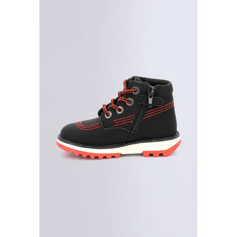 KICKRALLY20 NOIR ROUGE BOTTILLONS Synthétique Mixte