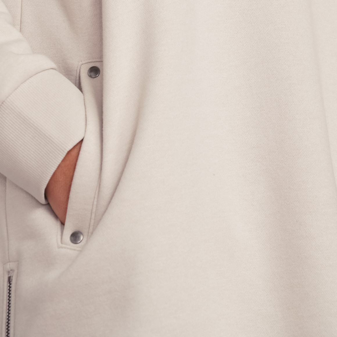 Gina Damen Sweatkleid mit Kapuze creme