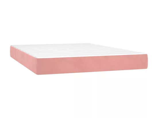 Sommier tapissier avec matelas et LED Rose 140x200 cm Velours