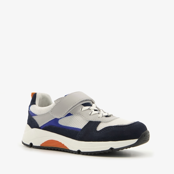 TwoDay leren jongens sneakers met oranje detail