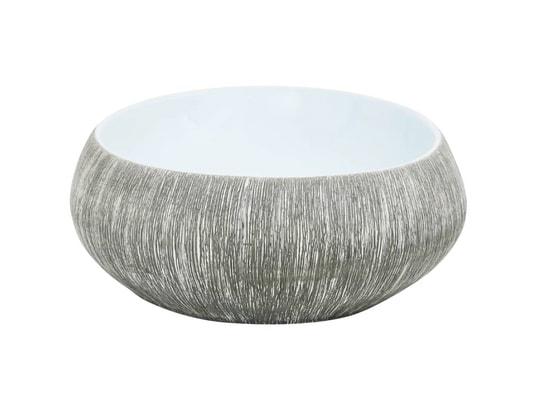 VIDAXL - Vasque à poser gris et bleu ovale 59x40x15 cm céramique
