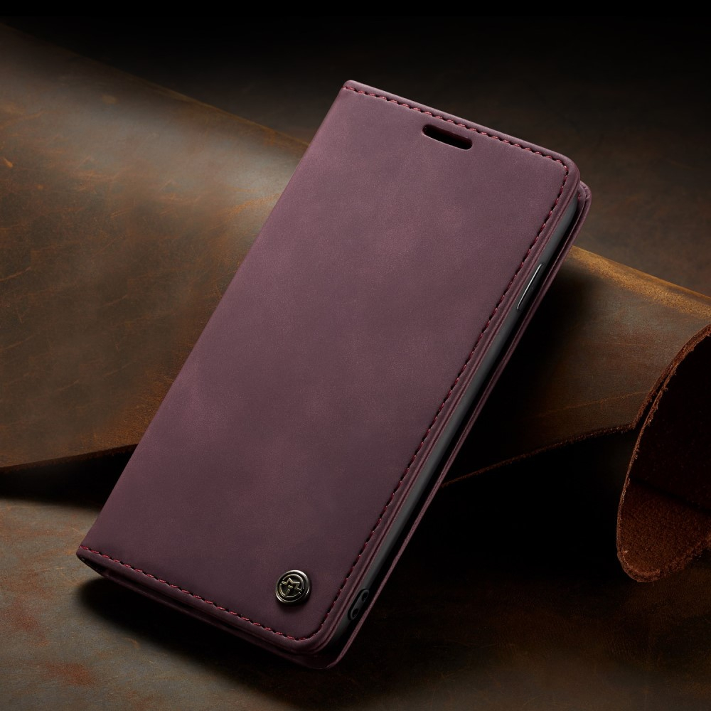 Samsung Galaxy S10 Leder Tasche Flip Wallet Etui mit Kartenfächern - Weinrot
