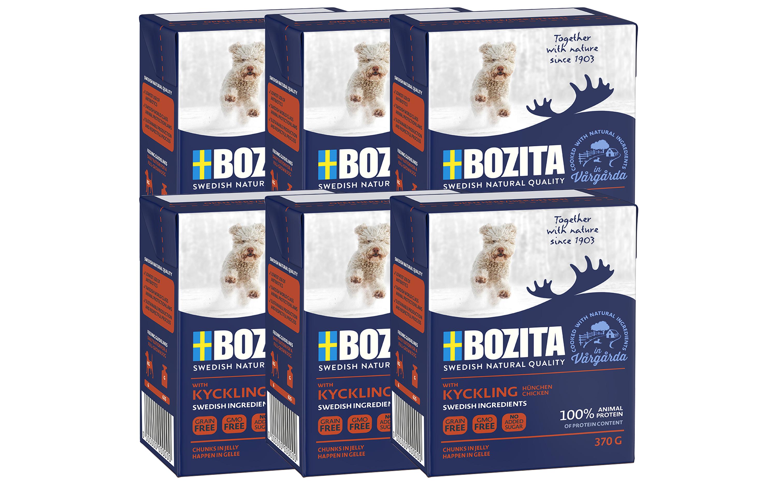 Nassfutter Häppchen in Gelée Hühnchen, 6 x 370 gAlleinfuttermittel für ausgewachsene Hunde