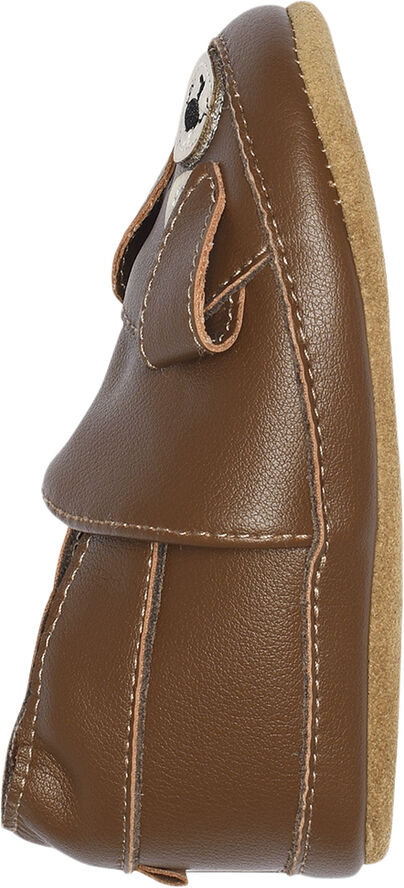 Melton Dog leather slippers Cocoa brown
