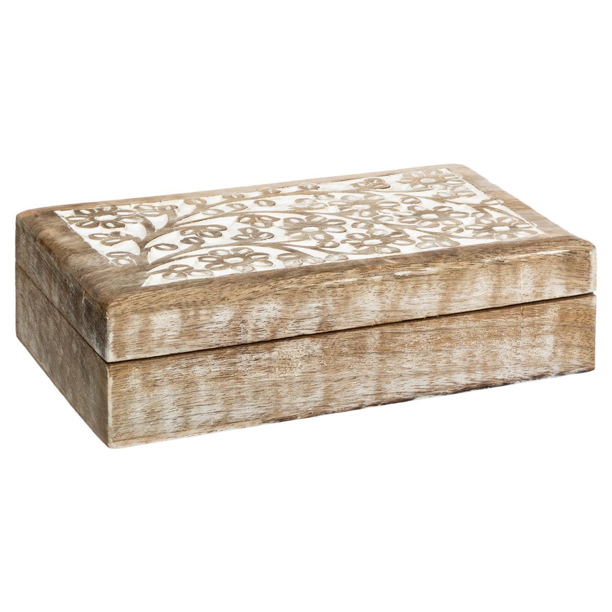 BOITE DECO RECTANGLE BOIS RITUAL D.25X17.5X7.5CM