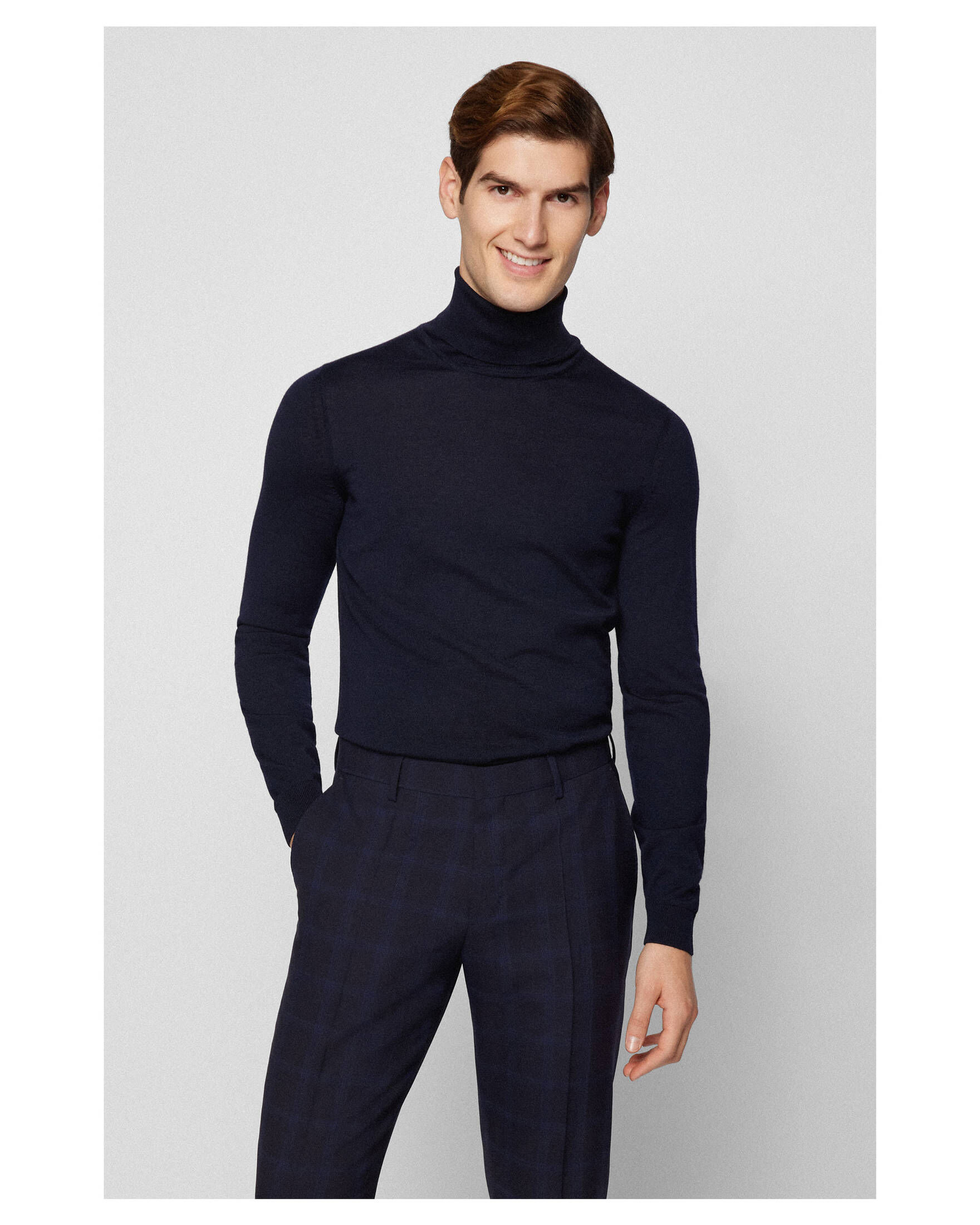 BOSS| Herren Rollkragenpullover MUSSO-P aus Wolle