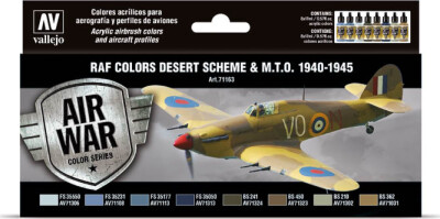 Vallejo - Model Air Maling Sæt - Wwii Raf Desert Colors - 8X17 ML