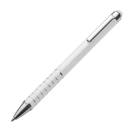 Macma Touchpen Kugelschreiber aus Metall, weiß, 10 Stück