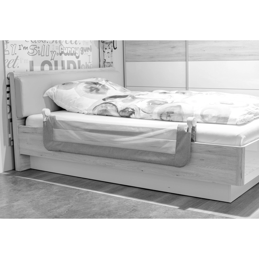 fillikid Bettgitter Ella 135 cm für Standard- und Boxspringbetten Dunkelgrau Melange