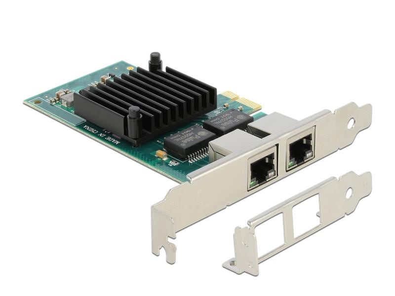 Delock Netzwerkkarte 2x 1Gbps, i350 PCI-Express x1 Delock PCI Express x1 Karte 2 x RJ45 Gigabit LAN i350