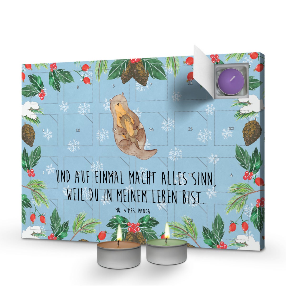 Mr. & Mrs. Panda Geurkaars Adventskalender Otterkind - Pastelblauw