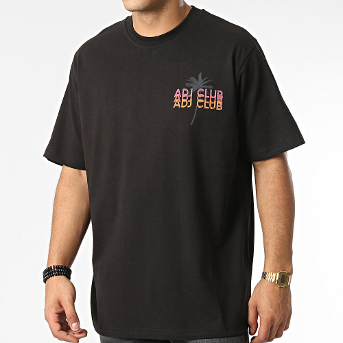 Tee Shirt Oversize Large KL-2105 Noir Floral