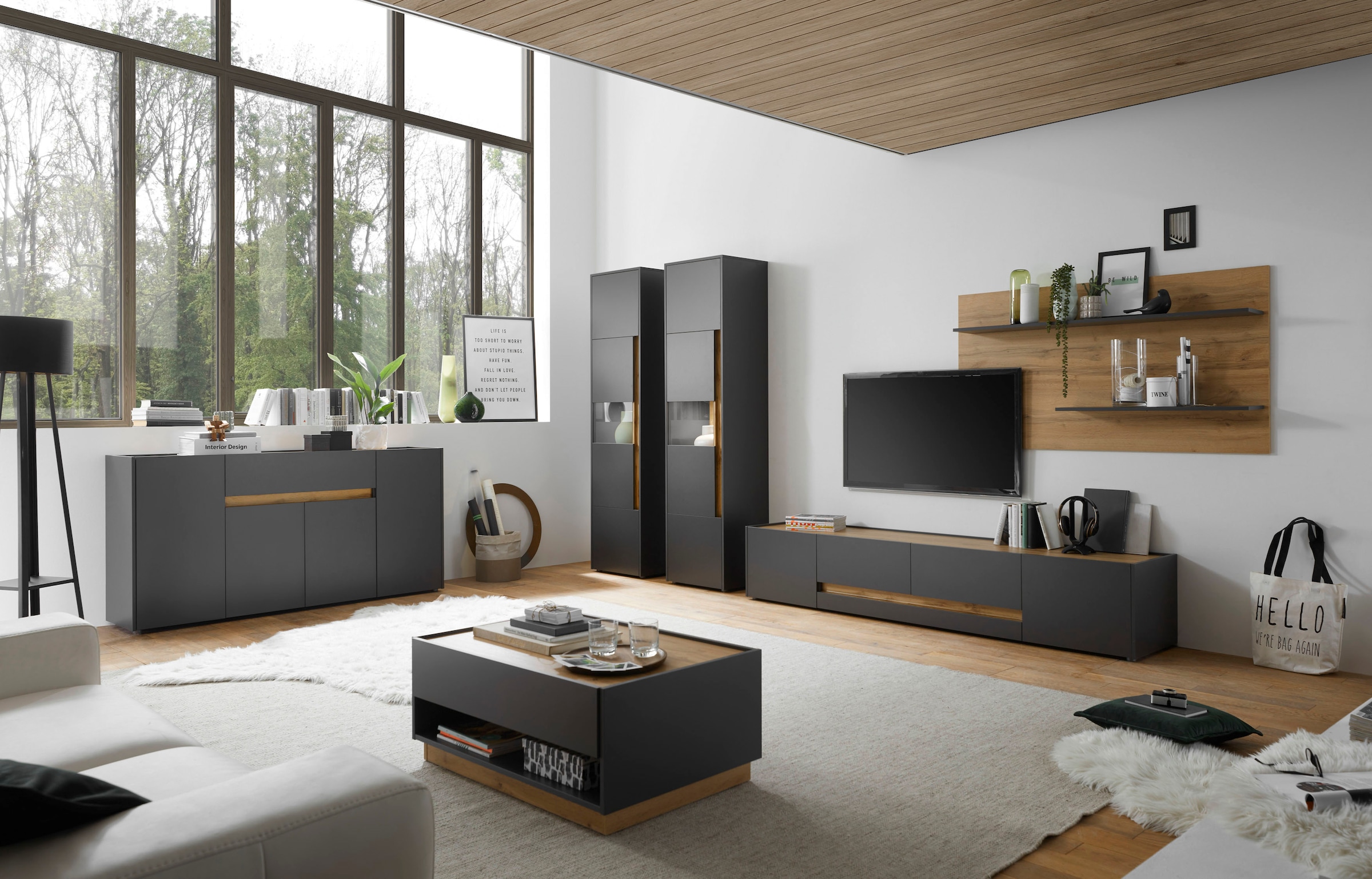 INOSIGN Wohnwand »City/Giron, moderne Anbauwand, Komplettset in vielen Farben verfügbar« Set, 4 Stk. tlg.