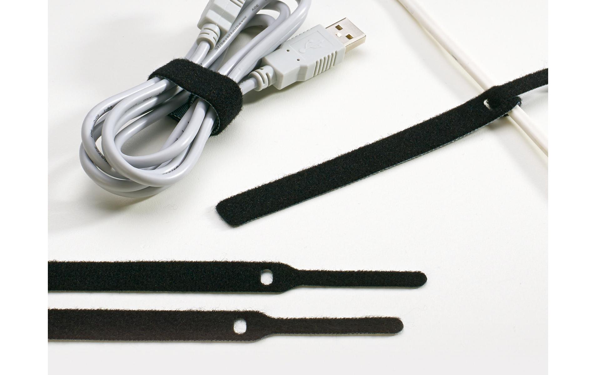 Klettkabelbinder BASIC STRAPS 14 x 170 mm Schwarz, 10 StückKlettkabelbinder: Kabelordnung statt Kabelsalat