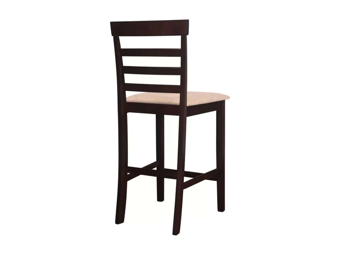 Set table et 4 chaises de bar en bois coloris marron