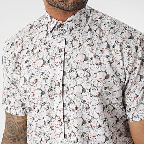 Chemise Manches Courtes Gris Clair