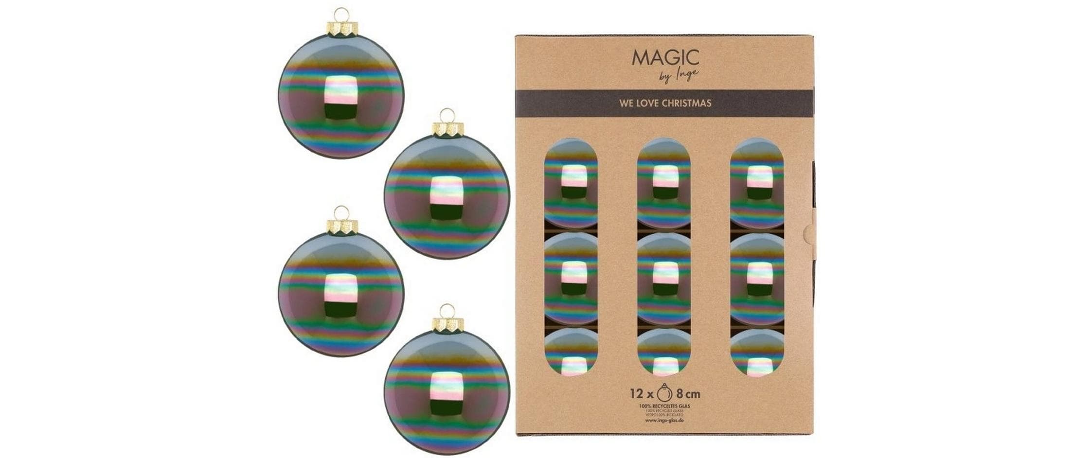 Weihnachtskugel Dazzling 12 Stück, OlivgrünChristbaumkugeln