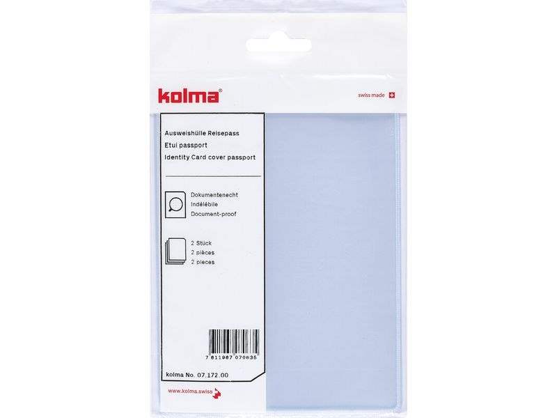 Kolma Ausweishalter Reisepass CopyResistant Transparent, 3 Dokumentenechte Ausweishülle