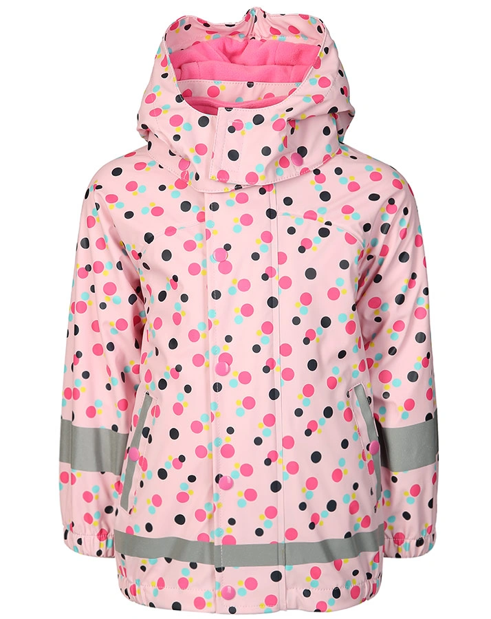 Regenjacke PUNKTE mit Innenfleece in hellrosa
