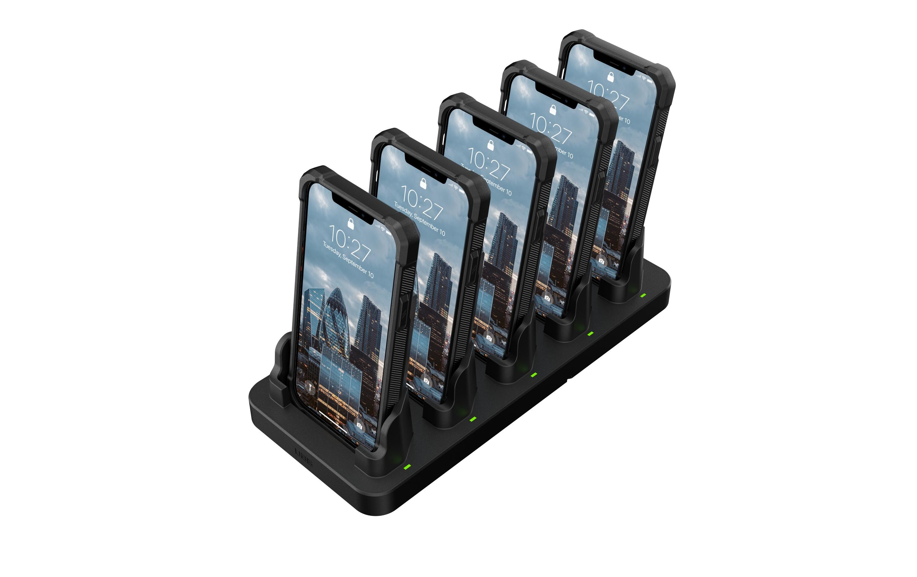 Ladestation Workflow 5 Slot Battery Charger Schwarz<br>USB-Ladestation zum Laden von bis zu fünf Geräten