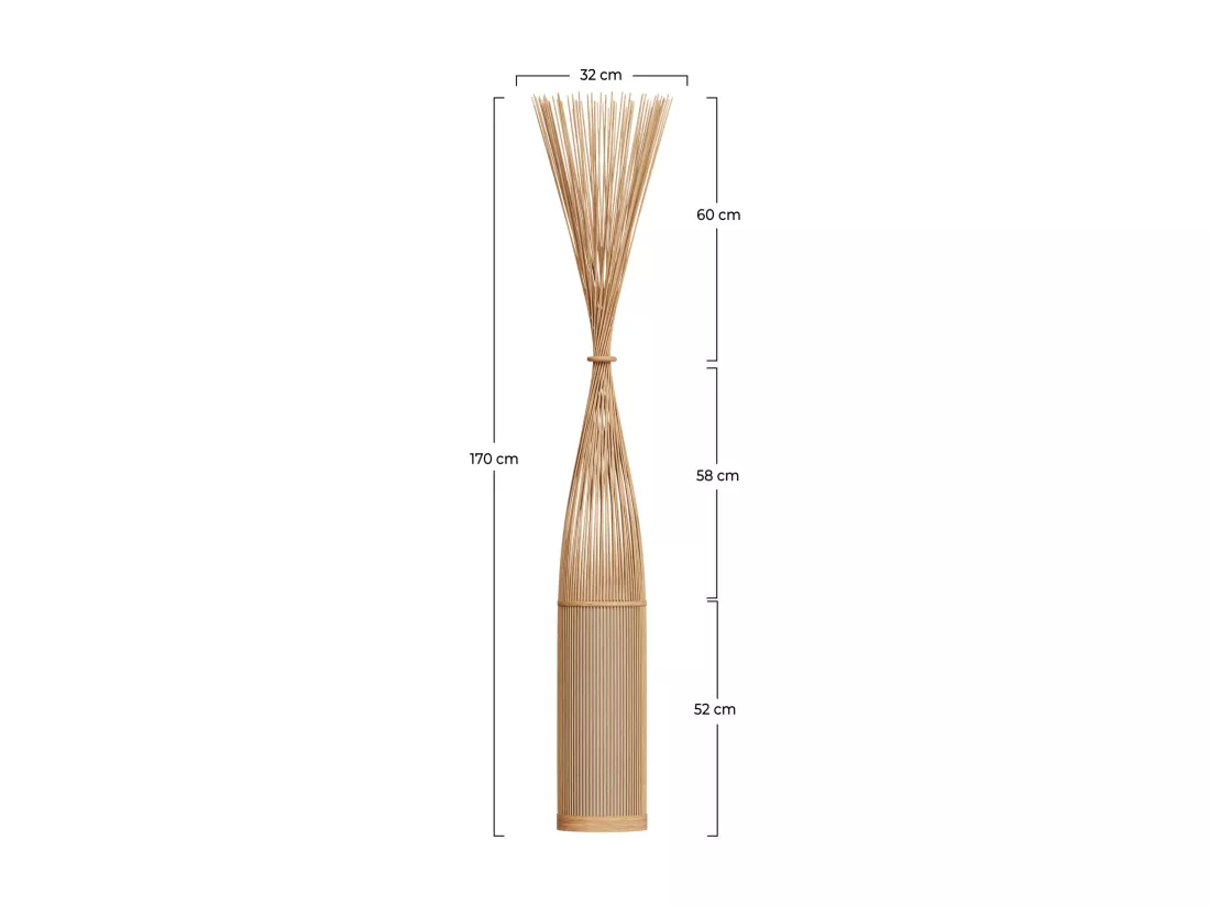 Lampadaire en bambou naturel - Huron