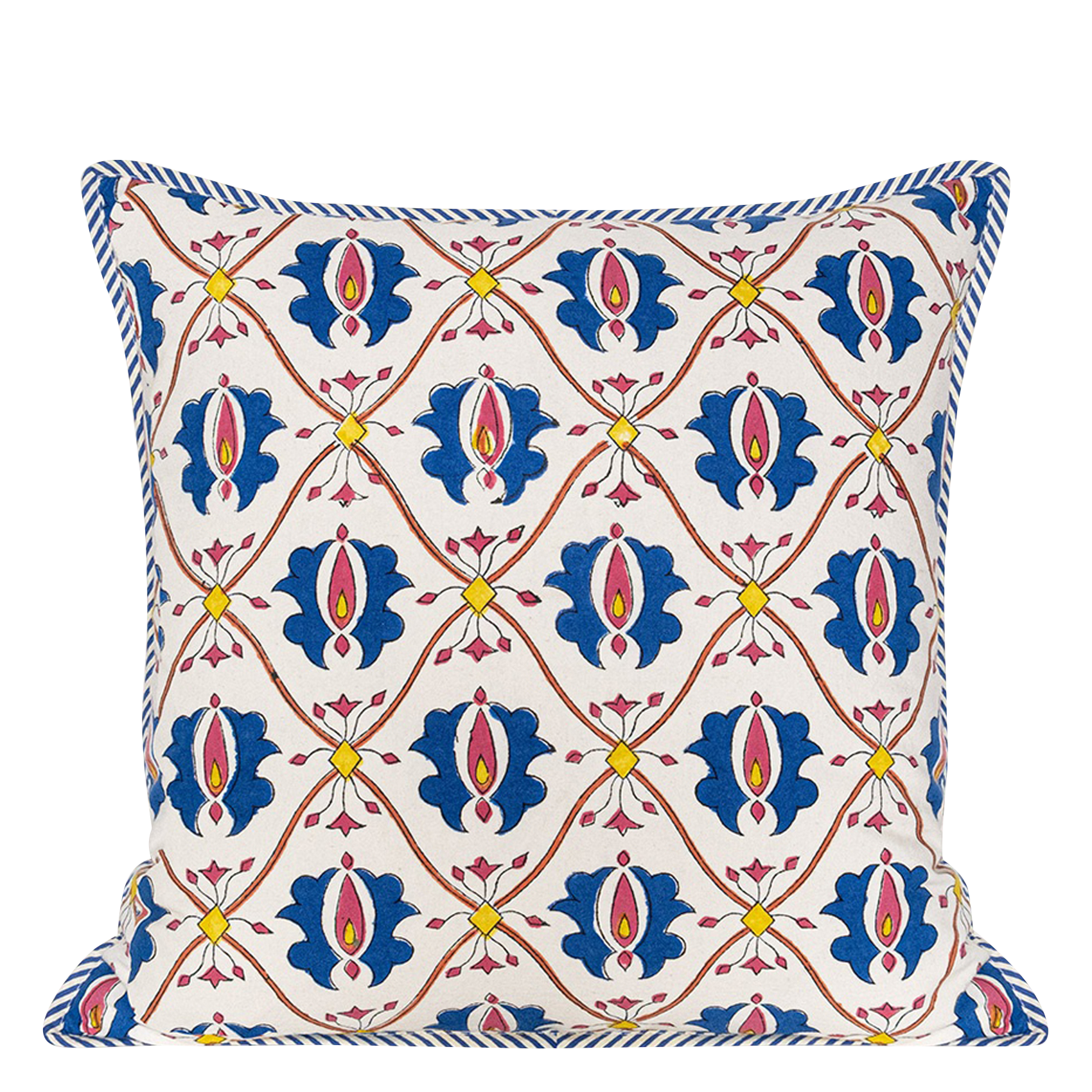 Housse de coussin imprimée en coton | Bleu