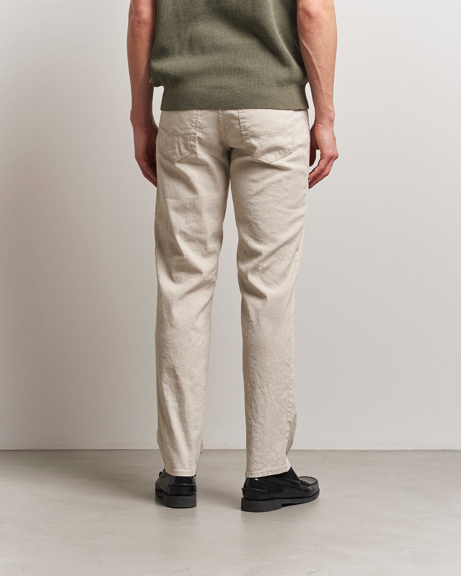 Brax Cadiz Linen-Flex 5-Pocket Pants Beach