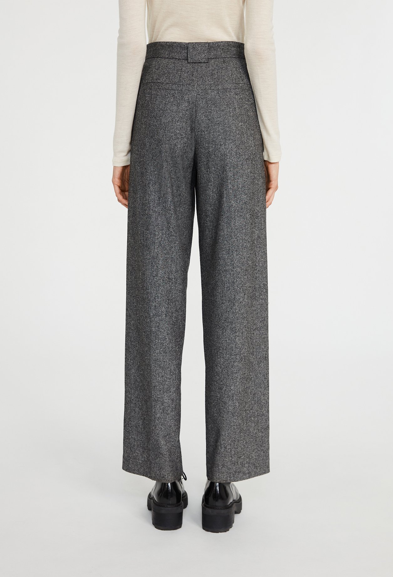 Pantalon tailleur large gris chine