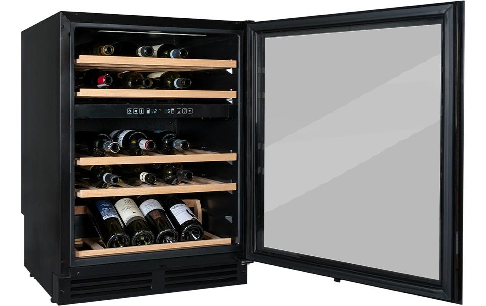 Einbau Weinklimaschrank WKE 46 Schwarz, Rechts, Wechselbar<br>Weintemperierschrank