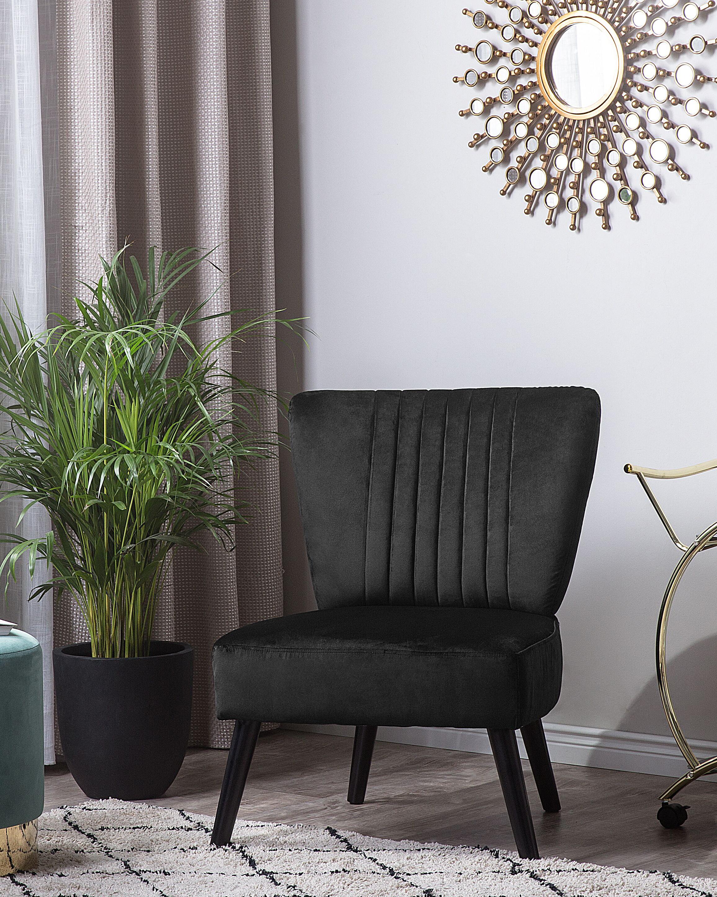 Fauteuil VAASA Fluweel Zwart