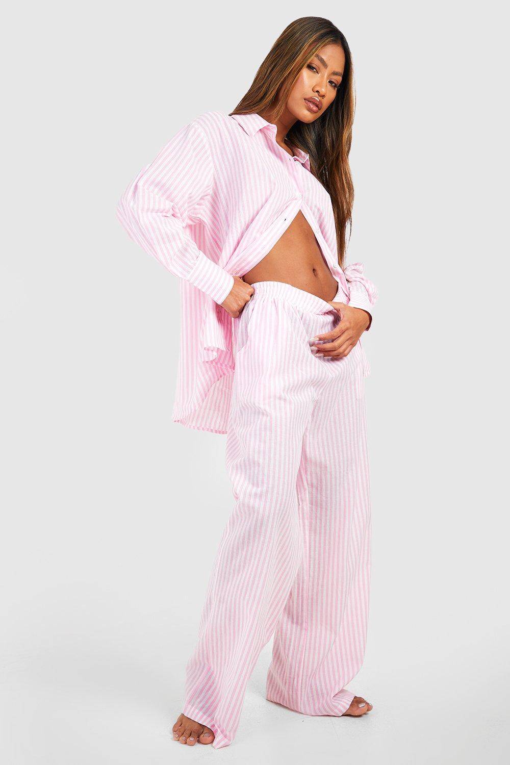 boohoo Pantalon pyjama rayé en coton