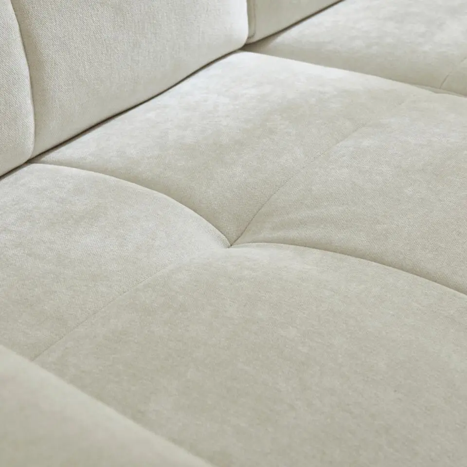 CALICOSY - Slaapbank CAMERON - Beige - 84x207x102 cm