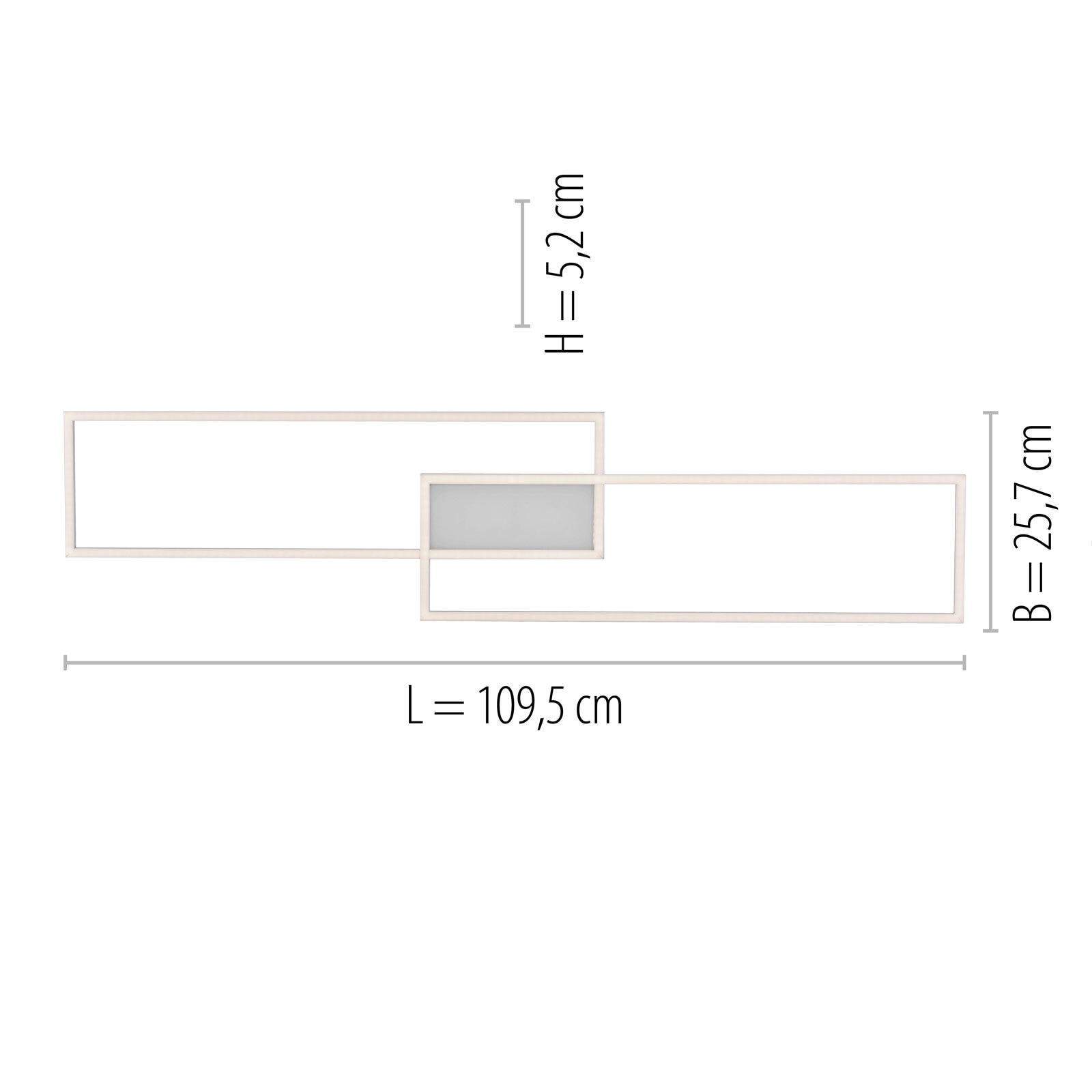 LED-Deckenleuchte Asmin 109,5x25,5 Alu