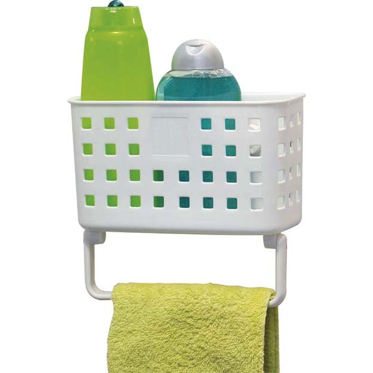 PANIER PP  PORTE SERVIETTE SUR VENTOUSES  BLANC
