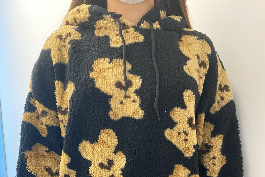 Wescosso - Fluffy hoodie met berenprint