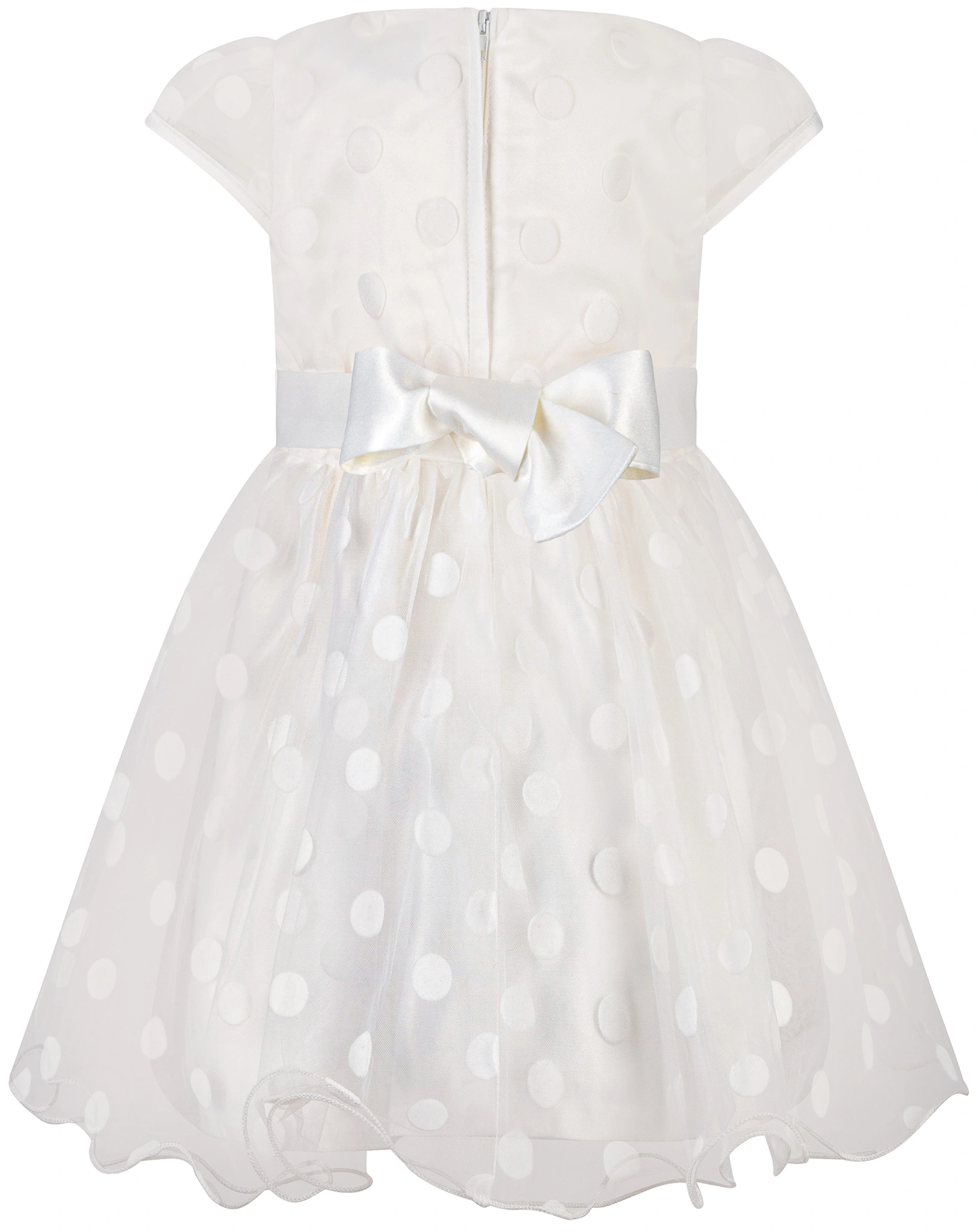 Kurzarmkleid DOTTY IN ECRU
