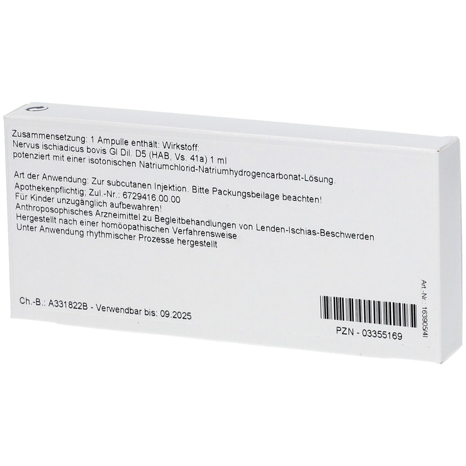 WALA® Nervus Ischiadicus Gl D 5 Amp.