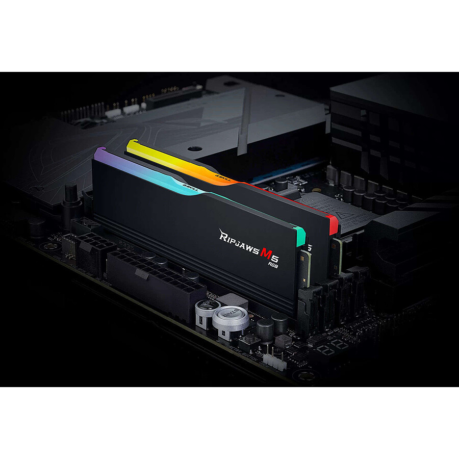 G.Skill Ripjaws M5 RGB Black - 2 x 32 Go (64 Go) - DDR5 6000 MHz - CL32