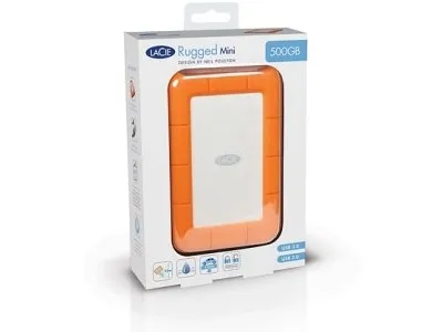 LaCie Rugged Mini - Harddisk - 4 TB - ekstern (bærbar) - USB 3.0 - 5400 rpm - 256-bit AES - med Seagate Rescue Data Recovery