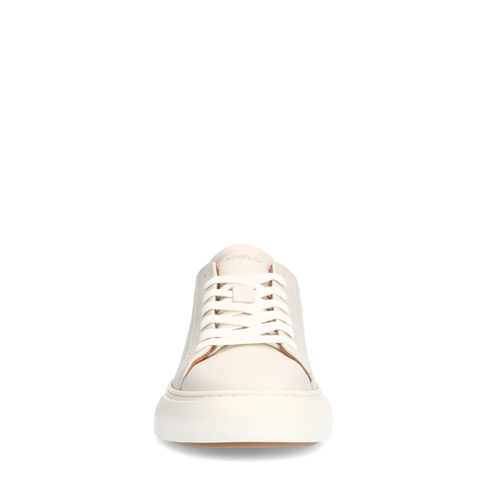 Off white leren sneakers met bruine details