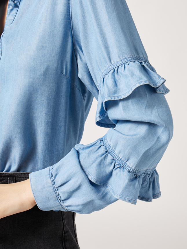 Chemise manches à volants