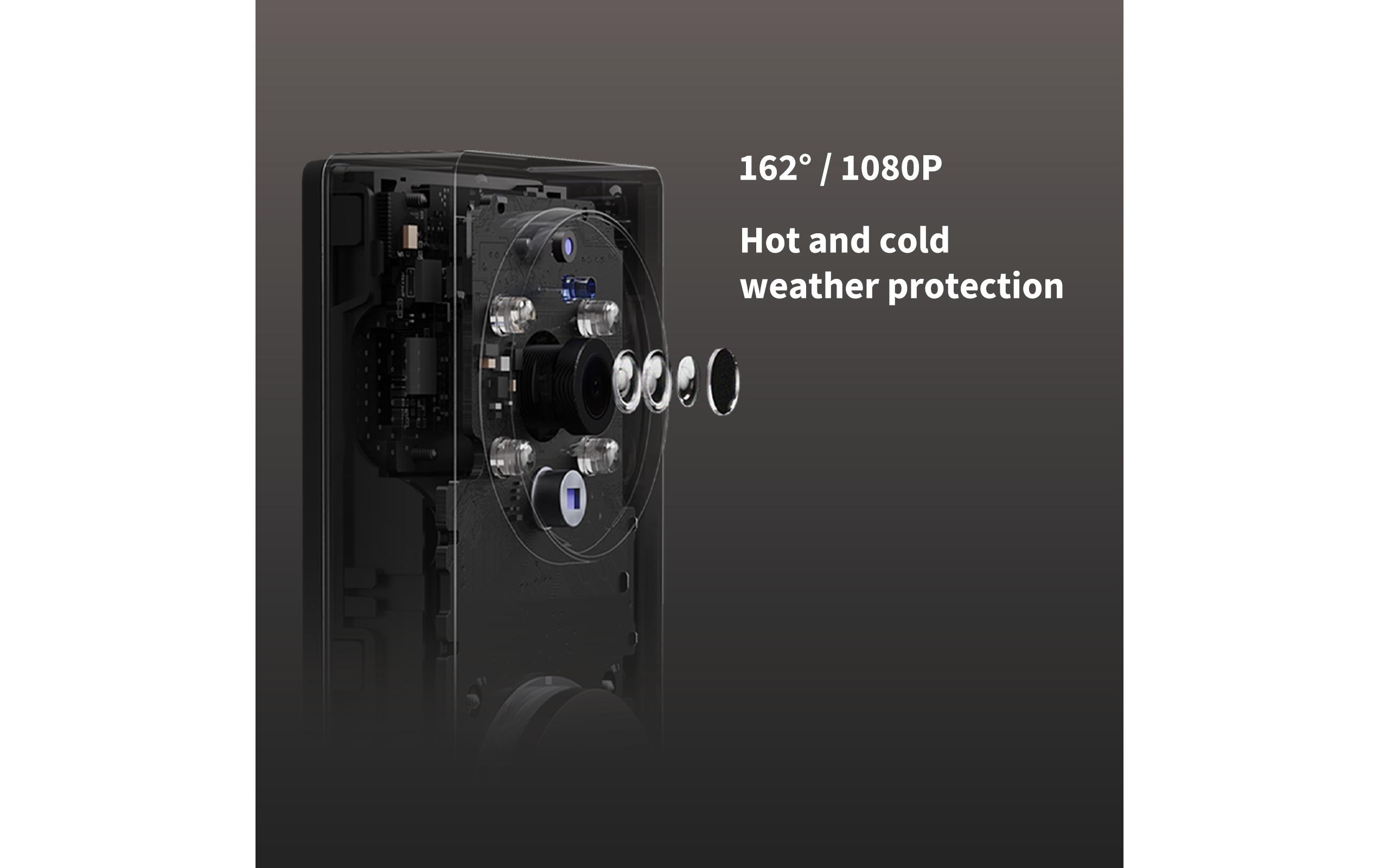 Intelligente Video-Türklingel G4 schwarz<br>Smarte Gegensprechanlage mit HD-Kamera