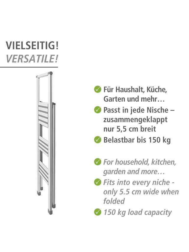 Trittleiter aus Aluminium, klappbar, 3 XXL-Stufen