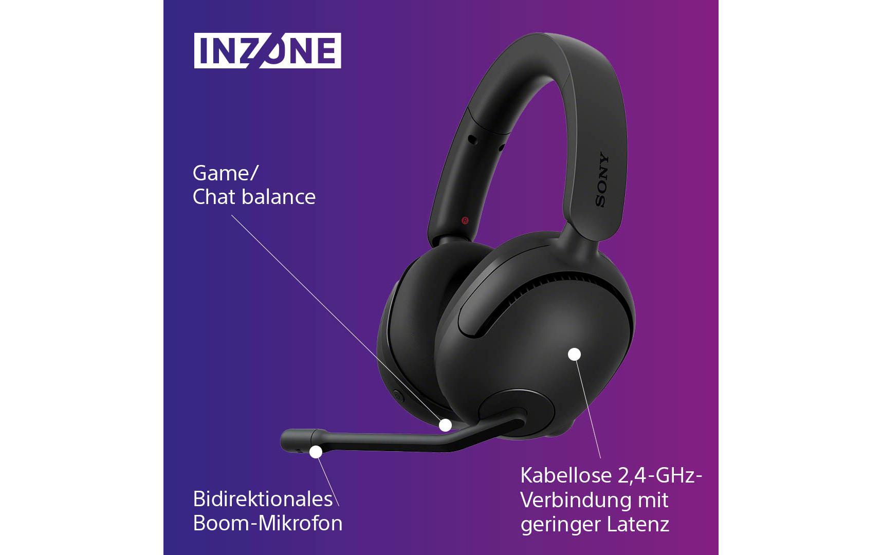 Headset INZONE H5 Schwarz<br>Leichtes, weiches und kabelloses Gaming-Headset