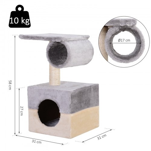 Arranhador para Gatos PawHut, Cinza