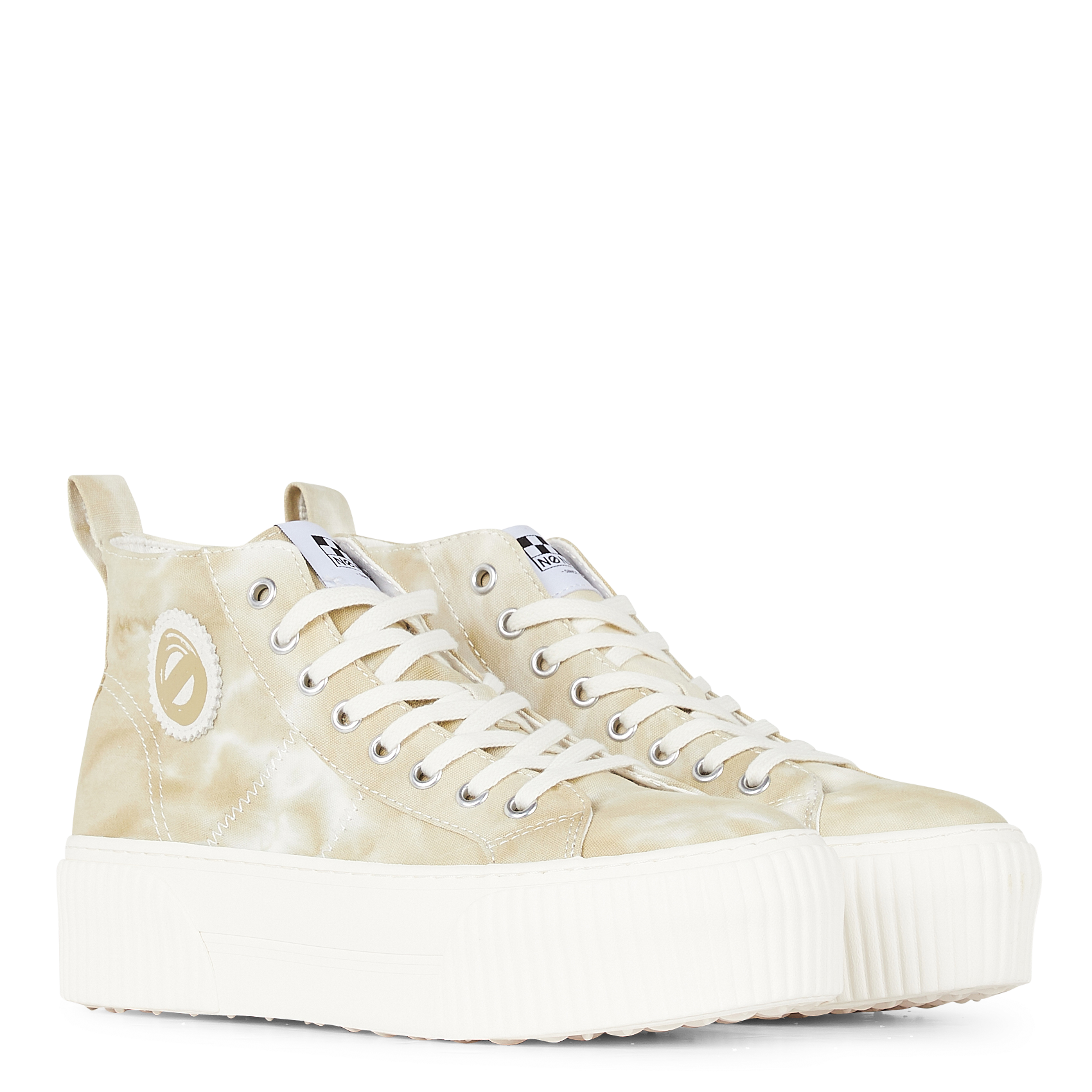 IRON MID SIDE - Baskets montantes en cuir| Beige