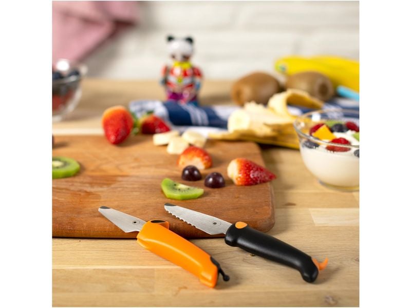 Kuhn Rikon Kinder Küchenmesser 2er Set Orange/Schwarz Kinderfreundliche Messer